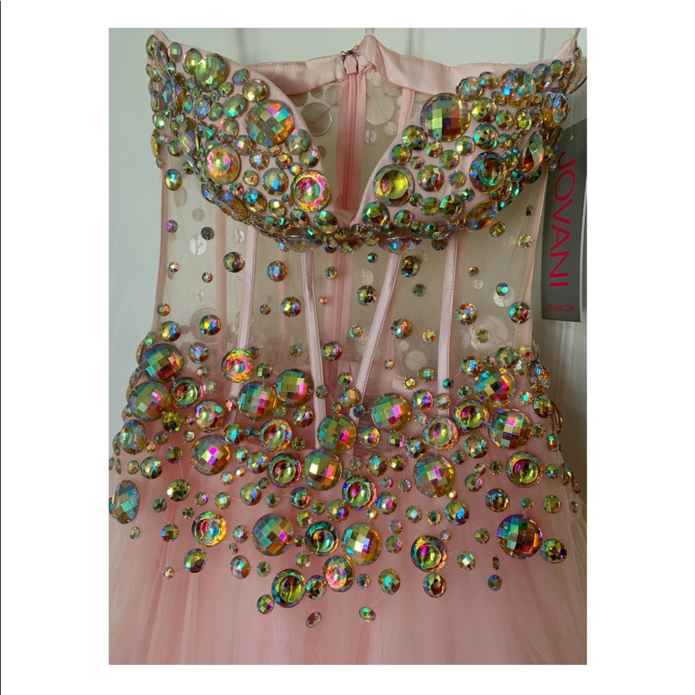 Jovani pink dazzling prom dress, tag still on